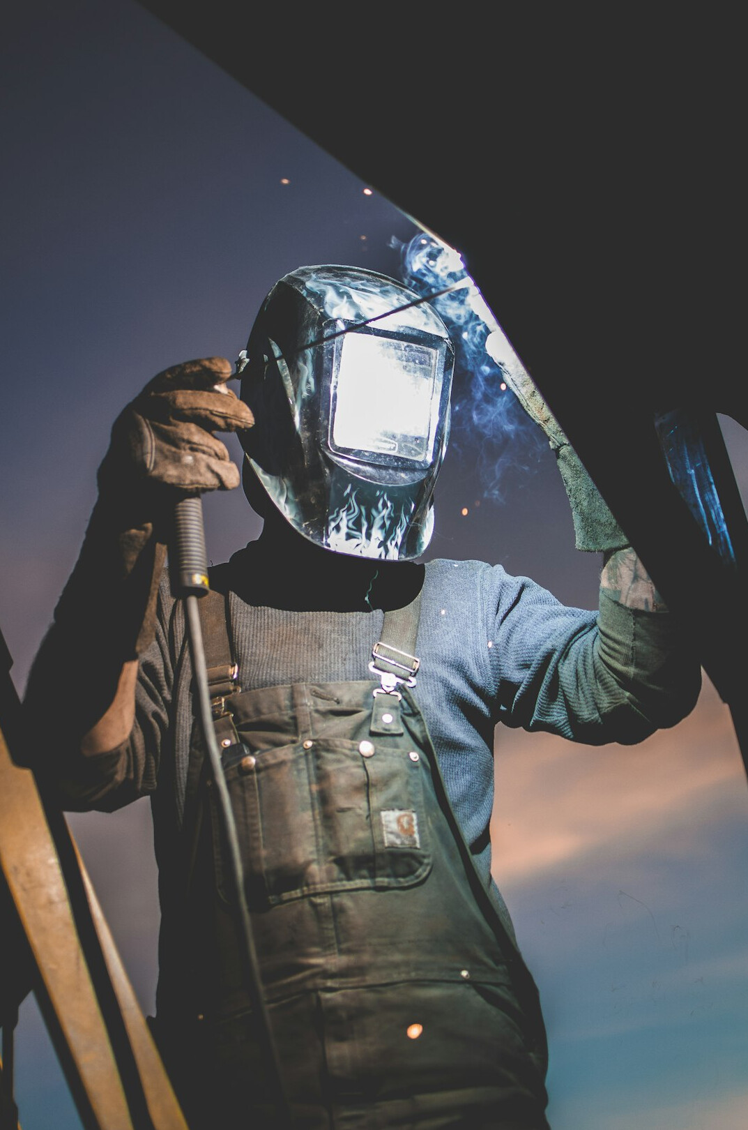 Technician-free view of welding equipment at work